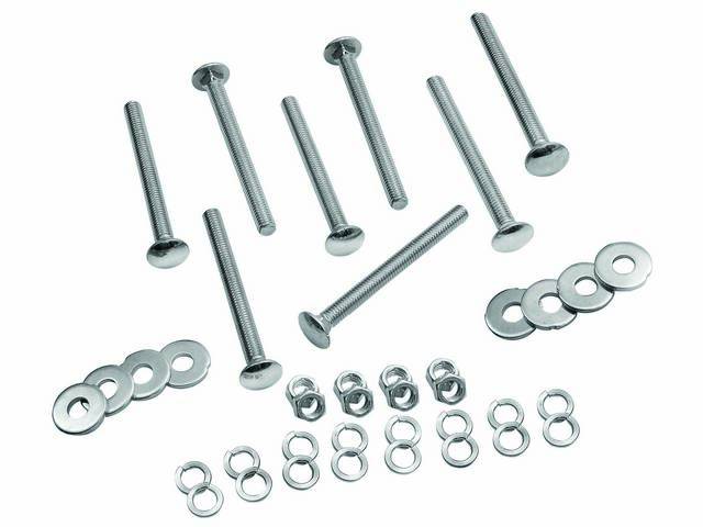 HARDWARE KIT, Bed Floor Panel, (40) incl eight bolts, eight flat washers, sixteen lock washers and eight nuts, replacement style repro