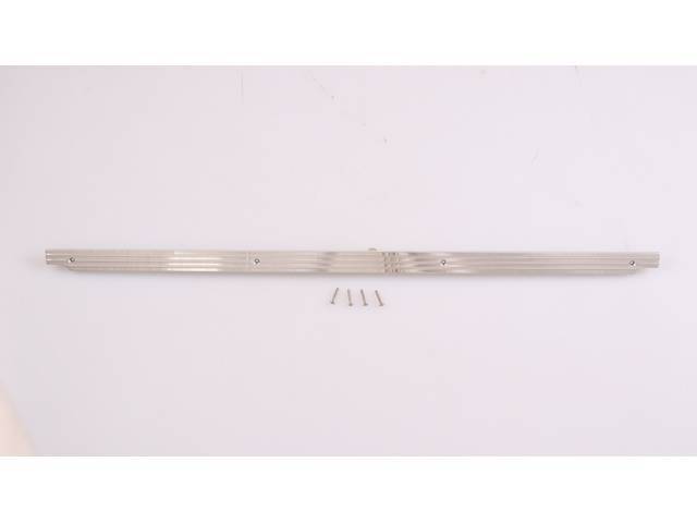 Scuff Plate / Door Sill Molding, RH or LH, Polished Aluminum finish, incl screws, reproduction