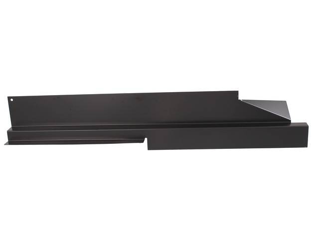 Rocker Panel Backing Plate, LH, 33 1/2 inch length  X 6 1/2 inch tall, 20 gauge steel, EPD-coated, reproduction