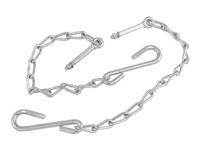 CHAINS, Tail Gate, cadium plated steel, includes hardware, repro