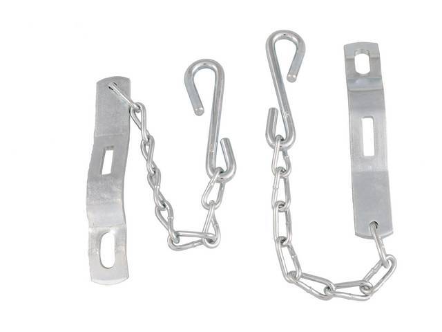 CHAINS, Tail Gate, cadium plated steel, includes hardware, repro