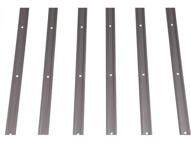 STRIP SET, Bed, plain steel, incl pre-punched holes, (8), repro