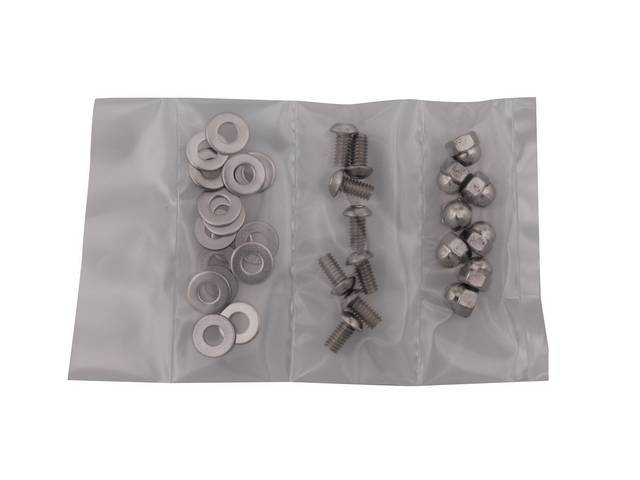 BOLT KIT, BED PANEL, FRONT, BUTTON HEAD POLISHED STAINLESS STEEL