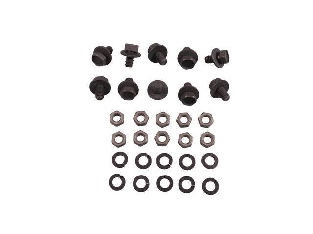 Front Bed Panel Fastener Kit, 30-pc OE Correct AMK Products reproduction for (67-72)