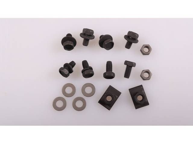 Rear Wheelhouse Extensions Fastener Kit, 18-pc OE Correct AMK Products reproduction for (67-68)