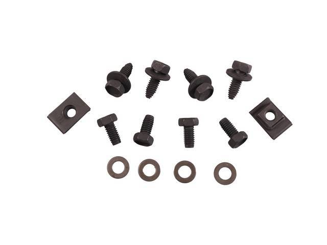 Rear Wheelhouse Extensions Fastener Kit, 14-pc OE Correct AMK Products reproduction for (69-72)