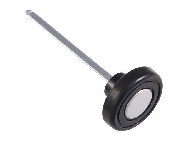 ROD AND KNOB, HEADLIGHT SWITCH, BLACK AND POLISHED STAINLESS STEEL