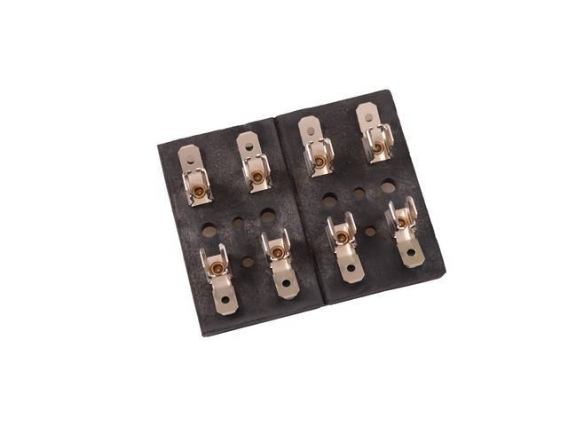 Fuse Box, Electrical Block, phosphor bronze terminals with brass connectors for use with SFE-20 AMP or any 3 AG fuse, four gang block