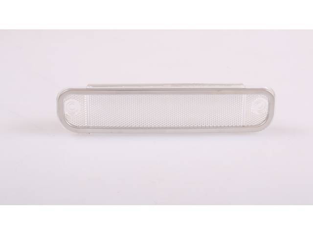 LED Side Marker Light Assembly, RH or LH, Clear lens w/ LED internals, reproduction for (73-80)