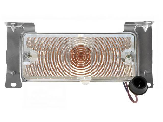 Parking Lamp Assembly, Clear, LH reproduction for (69-70)