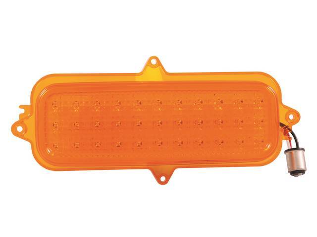 LED Parking Light Assembly, RH or LH, Amber lens w/ LED internals, reproduction for (60-66)