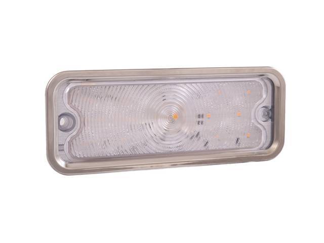 LED Parking Light Assembly, LH, Clear lens w/ LED internals, reproduction for (73-80)