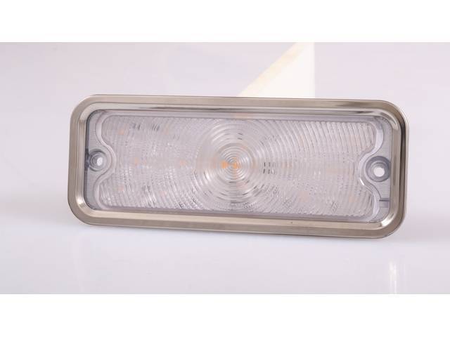 LED Parking Light Assembly, RH, Clear lens w/ LED internals, reproduction for (73-80)
