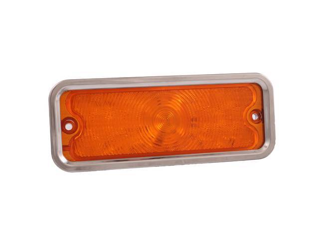 LED Parking Light Assembly, LH, Amber lens w/ LED internals, reproduction for (73-80)