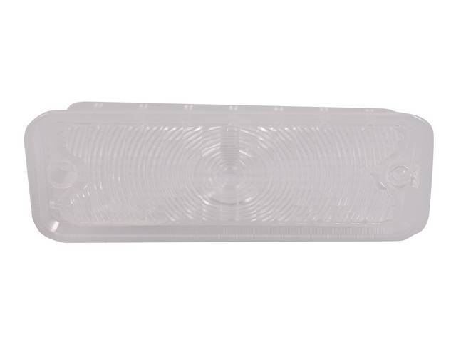LENS, PARKING LIGHT, FRONT, CLEAR, NON-DIFFUSED, ORIGINAL FOR TRUCKS W/O BODY SIDE MOLDINGS, LH