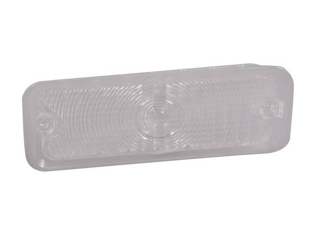 LENS, PARKING LIGHT, FRONT, CLEAR, NON-DIFFUSED, ORIGINAL FOR TRUCKS W/O BODY SIDE MOLDINGS, RH