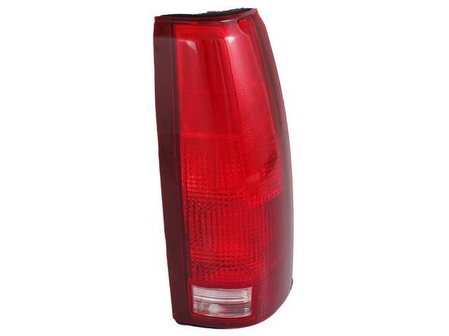 Tail Lamp Assembly, Lens and Housing, RH, Red / Clear, S.A.E, w/o Connector, reproduction