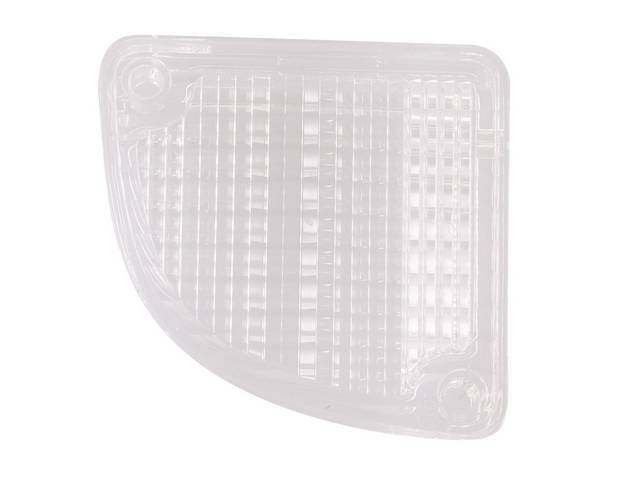 Back Up Light Lens, LH, Clear, Grid Pattern