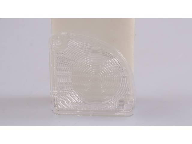 Back Up Light Lens, LH, Clear, Bullseye style circular pattern, GM Licensed reproduction