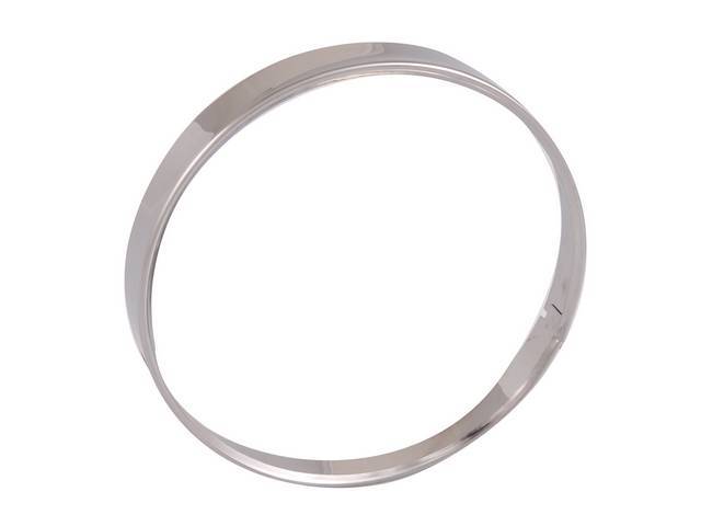 RING, Head Light, Outer, 7 inch diameter, polished stainless steel repro