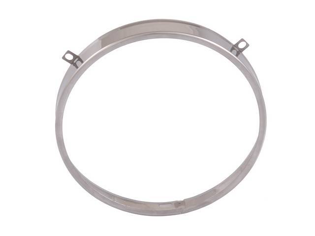 RING, Head Light, Outer, w/ 2 tabs, stainless steel, replaces GM p/n 5948828, repro