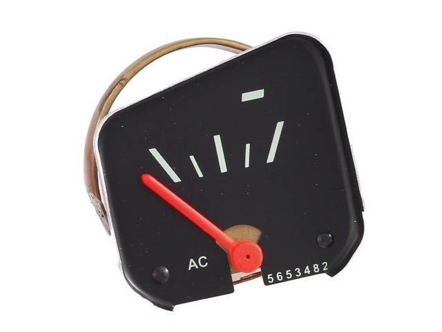 GAUGE, Oil Pressure, red pointer w/ white markings, repro