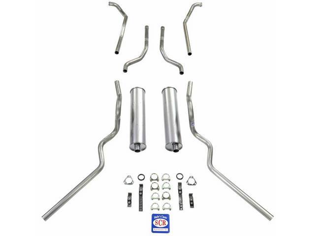Aluminized Dual Exhaust System, 2 inch, OE Style Reproduction for (63-66)