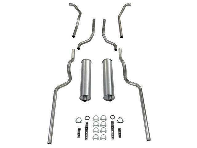 Aluminized Dual Exhaust System, 2 inch, OE Style Reproduction for (63-66)