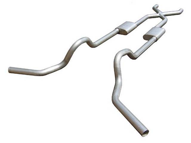 Stainless Dual Exhaust System, 2 1/2 diameter with x-pipe and Violator mufflers