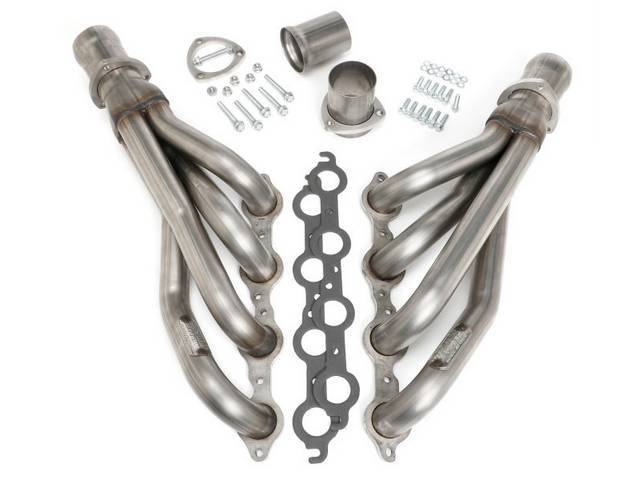 LS Conversion Exhaust Header Set, Mid-length, Raw Stainless Steel