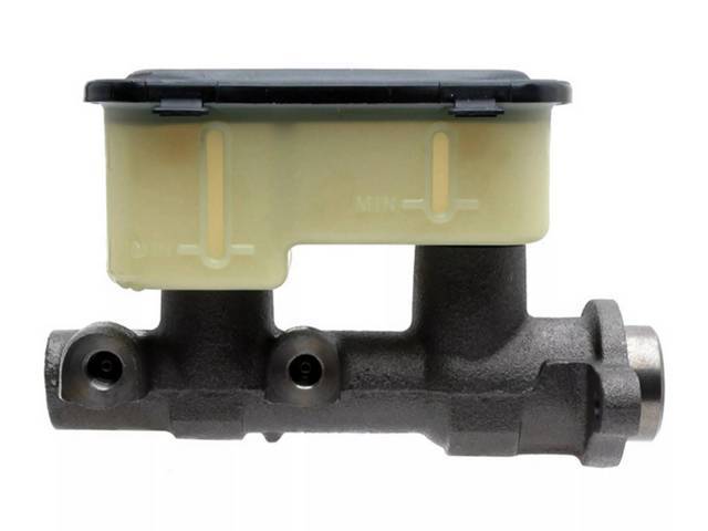 Master Cylinder, NEW, Aluminum Cylinder with Plastic Reservoir, 1 inch and 1.417 inch bores, Reproduction for (81-87)