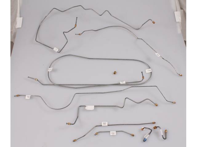 BRAKE LINE SET, Carbon steel (OE style), incl front line set and rear axle lines, does not incl front to rear line, repro