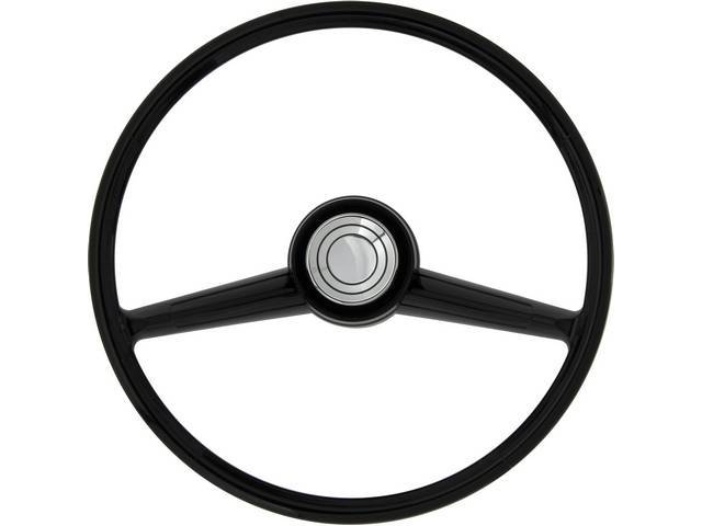 Steering Wheel, Black, 15 inch diameter, OE-Style 