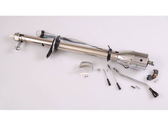 Steering Column Assembly, Column Shift, Tilt, Chrome finish, Reproduction for (67-72)