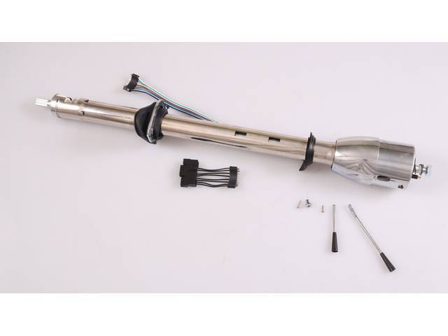 Steering Column Assembly, Floor Shift, Tilt, Chrome finish, Reproduction for (67-72)