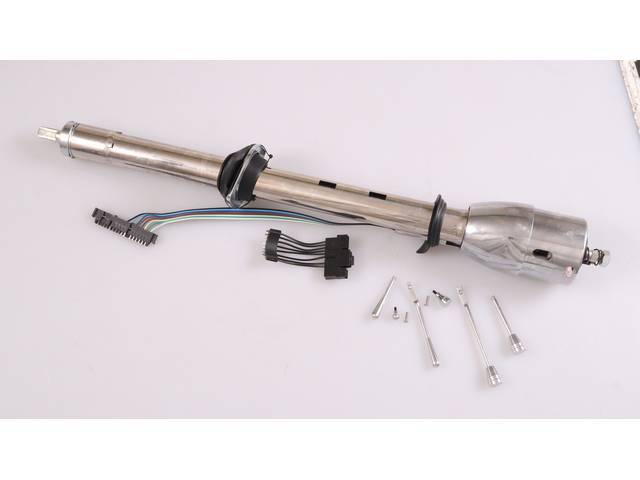 Shortened Steering Column Assembly, Floor Shift, Tilt, Chrome finish, Reproduction for (67-72)