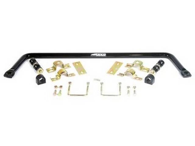 SWAY BAR, FRONT, 1 1/8 INCH O.D., BLACK POWDER COATED FINISH, INCL BLACK BUSHINGS AND MOUNTING HARDWARE.