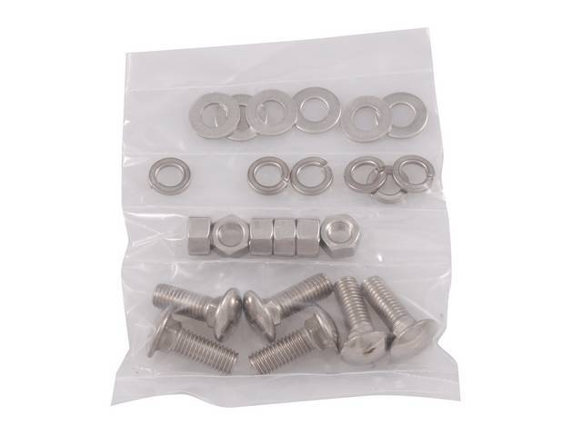 BOLT KIT, Bumper, Rear, polished stainless steel, repro