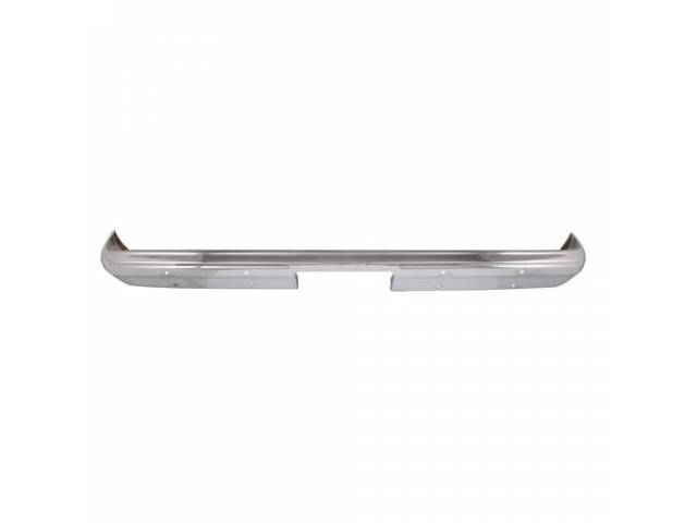 Rear Chrome Bumper, w/o side impact pad and top impact pad holes, Reproduction