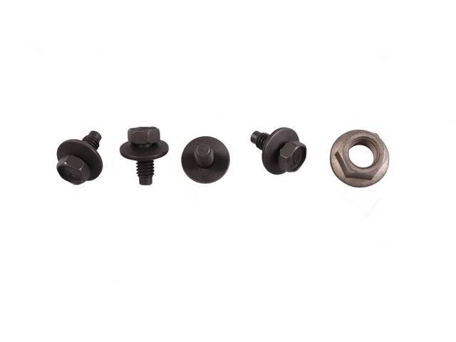 Grille Center / Hood Lock Catch Support Fastener Kit,  5-pc OE Correct AMK Products reproduction for (67-72)