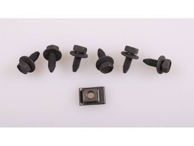 Hood Catch and Grille Support Fastener Kit, 7-pc OE Correct AMK Products reproduction for (69-70)