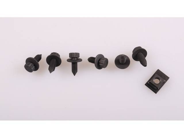 Hood Catch and Grille Support Fastener Kit, 7-pc OE Correct AMK Products reproduction for (71-72)