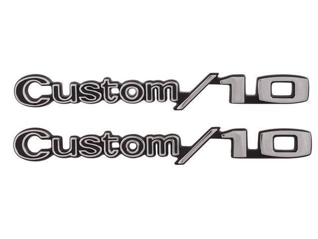 EMBLEM SET, Fender, *Custom/10*, incl fasteners, GM licensed repro