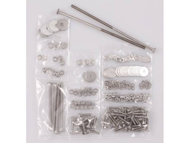 BOLT KIT, Bed to Frame / Wood Install, unpolished stainless steel, installs bed wood and mount bed to the frame, (282) incl bolts, washers and nuts
