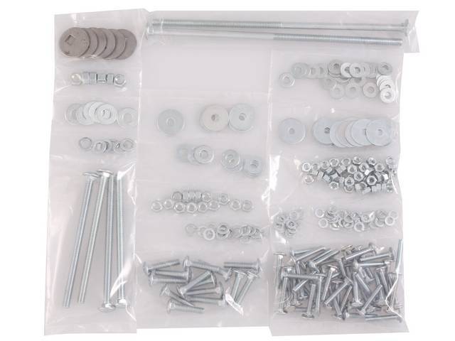 BOLT KIT, Bed to Frame / Wood Install, zinc finish, installs bed wood and mount bed to the frame, (282) incl bolts, washers and nuts