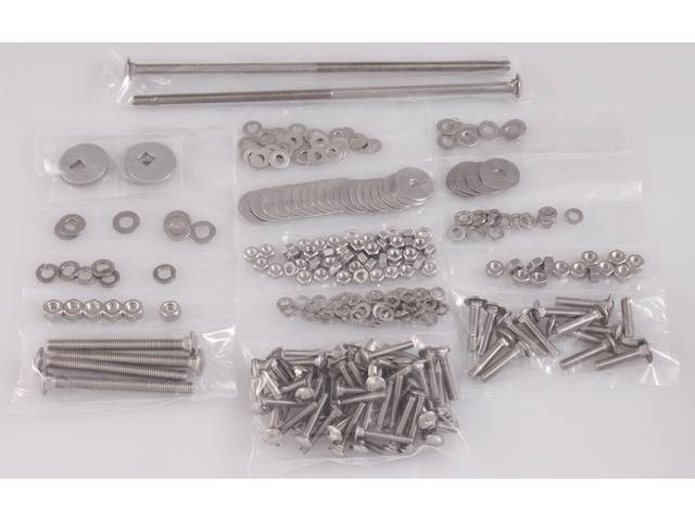 BOLT KIT, Bed to Frame / Wood Install, polished stainless steel, installs bed wood and mount bed to the frame, (318) incl bolts, washers and nuts