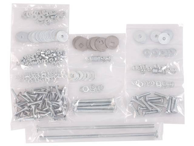 BOLT KIT, Bed to Frame / Wood Install, zinc finish, installs bed wood and mount bed to the frame, (318) incl bolts, washers and nuts