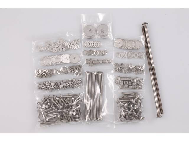 BOLT KIT, Bed to Frame / Wood Install, unpolished stainless steel, installs bed wood and mount bed to the frame, (392) incl bolts, washers and nuts
