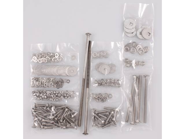 BOLT KIT, Bed to Frame / Wood Install, unpolished stainless steel, installs bed wood and mount bed to the frame, (310) incl bolts, washers and nuts