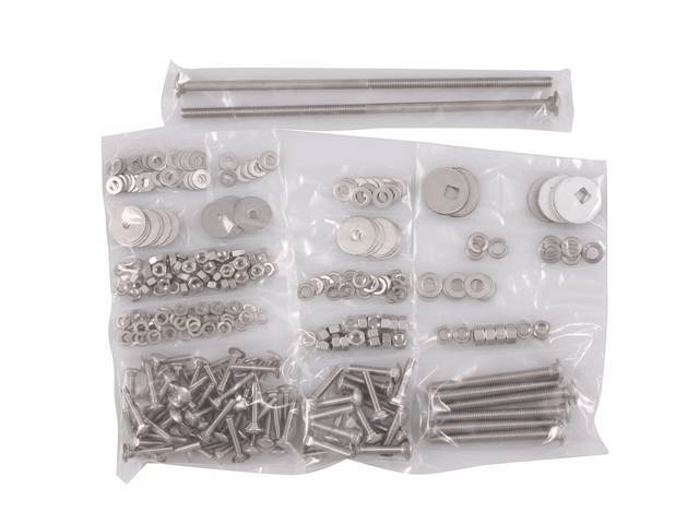BOLT KIT, Bed to Frame / Wood Install, unpolished stainless steel, installs bed wood and mount bed to the frame, (328) incl bolts, washers and nuts